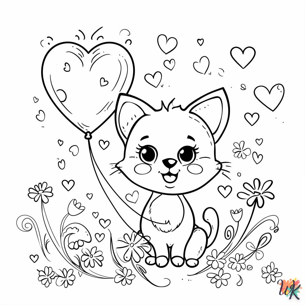 Heart coloring page for children to print free