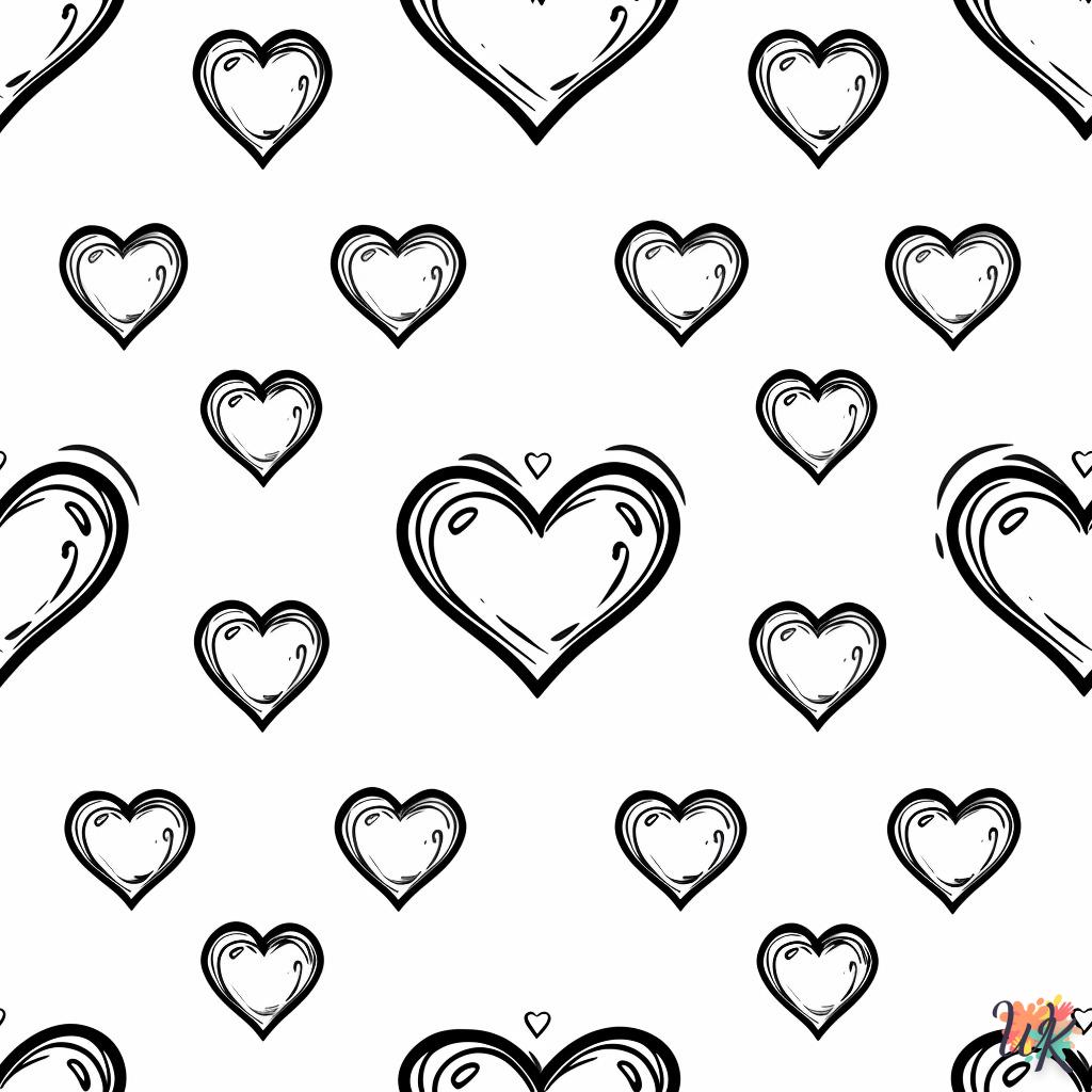 Heart coloring page for a 6 year old child to print