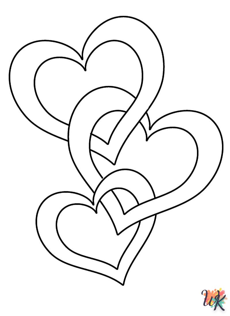 Heart coloring page for a 3 year old child to print