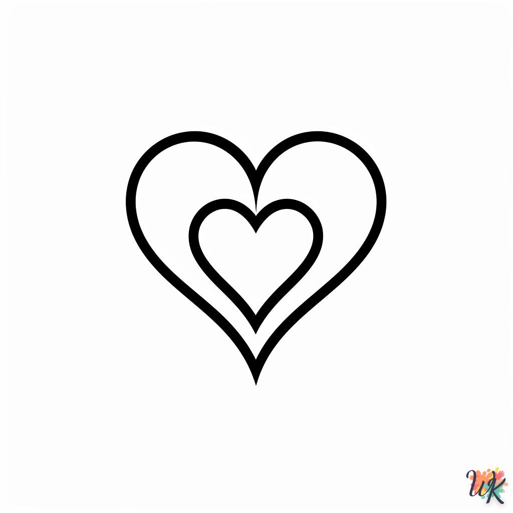 Heart coloring page to print for 3 year olds