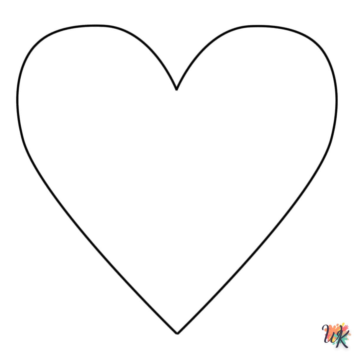 Child heart coloring page to print pdf