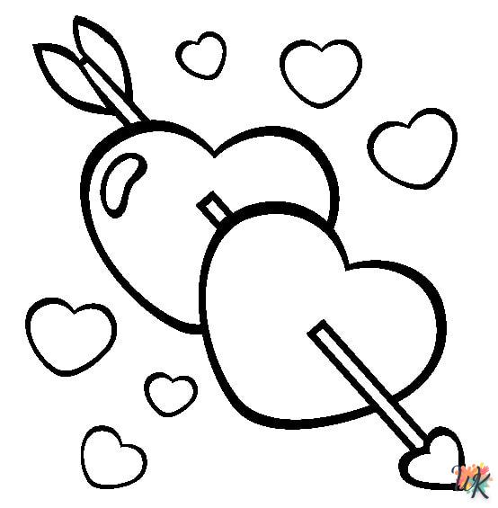 Heart dinosaur coloring page online free to print
