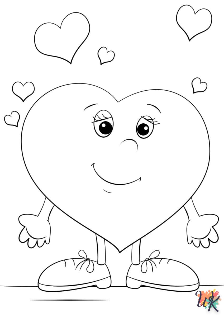 print heart coloring for children 1