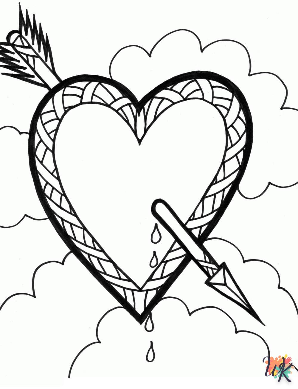 Heart coloring page to print for 2 year olds