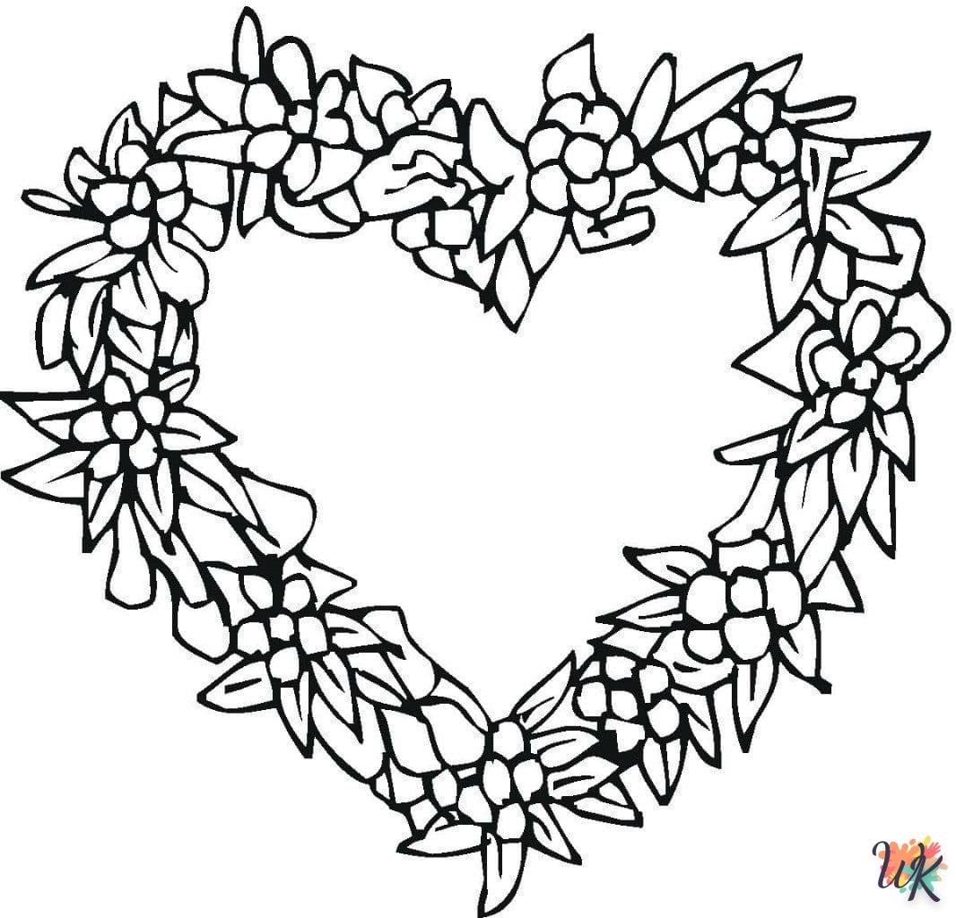 Heart coloring page to print free pdf