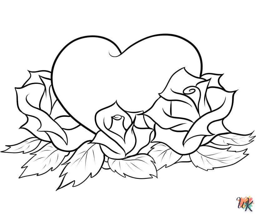 Heart coloring page for children to print