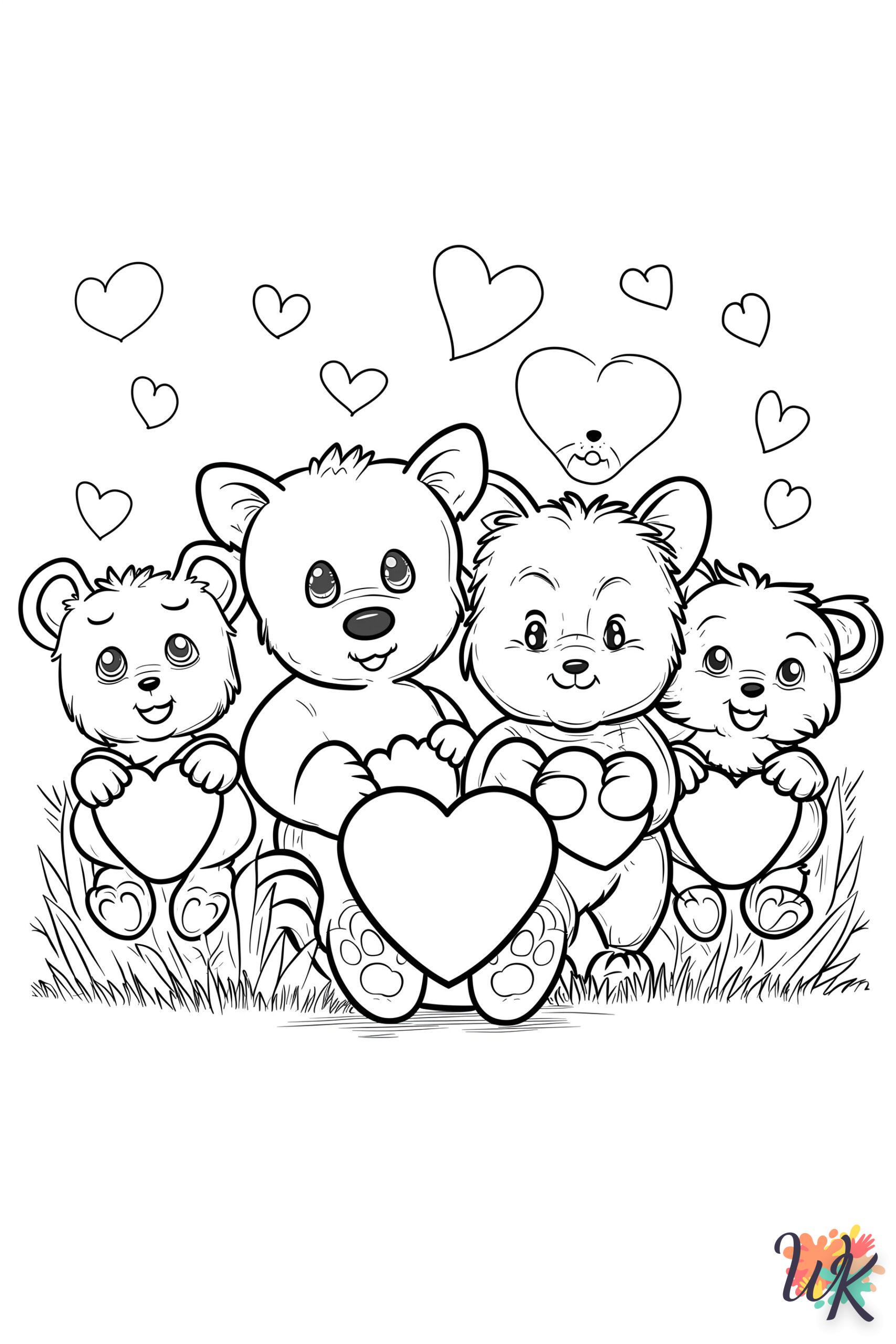 Heart coloring page to print for 4 year olds