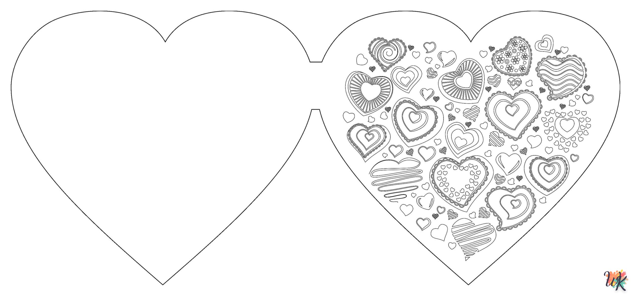 Free Christmas heart coloring page to print online
