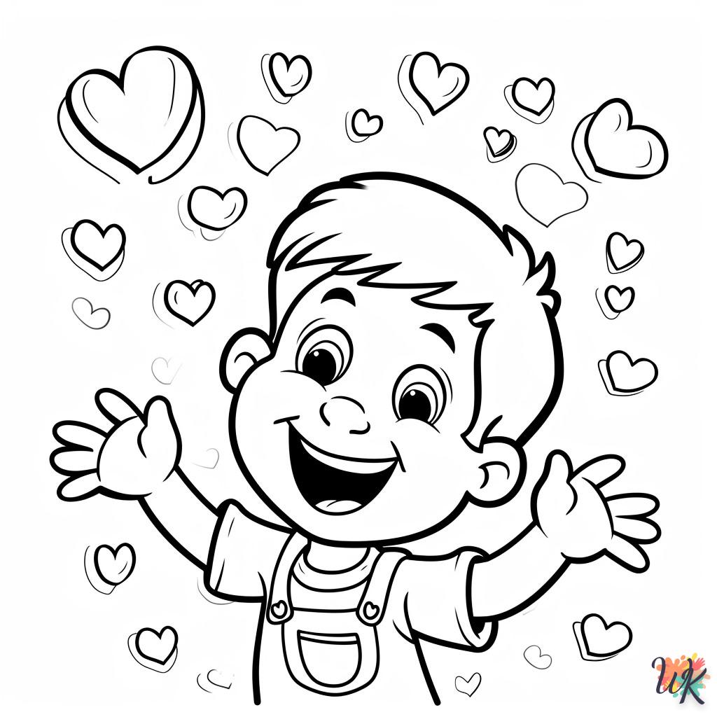Heart and cutout coloring page to print
