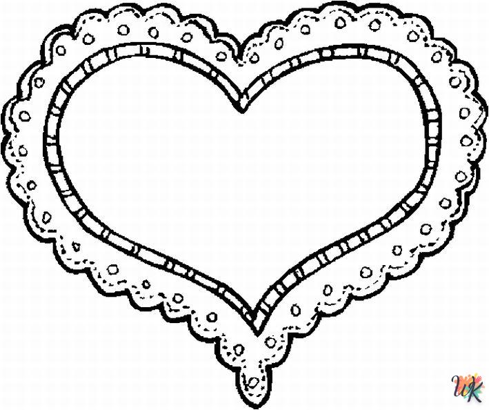 Heart coloring page to print for 3 year olds 1