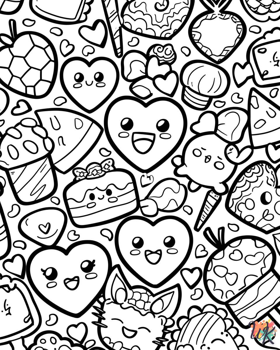 Heart coloring page for a 5 year old child to print