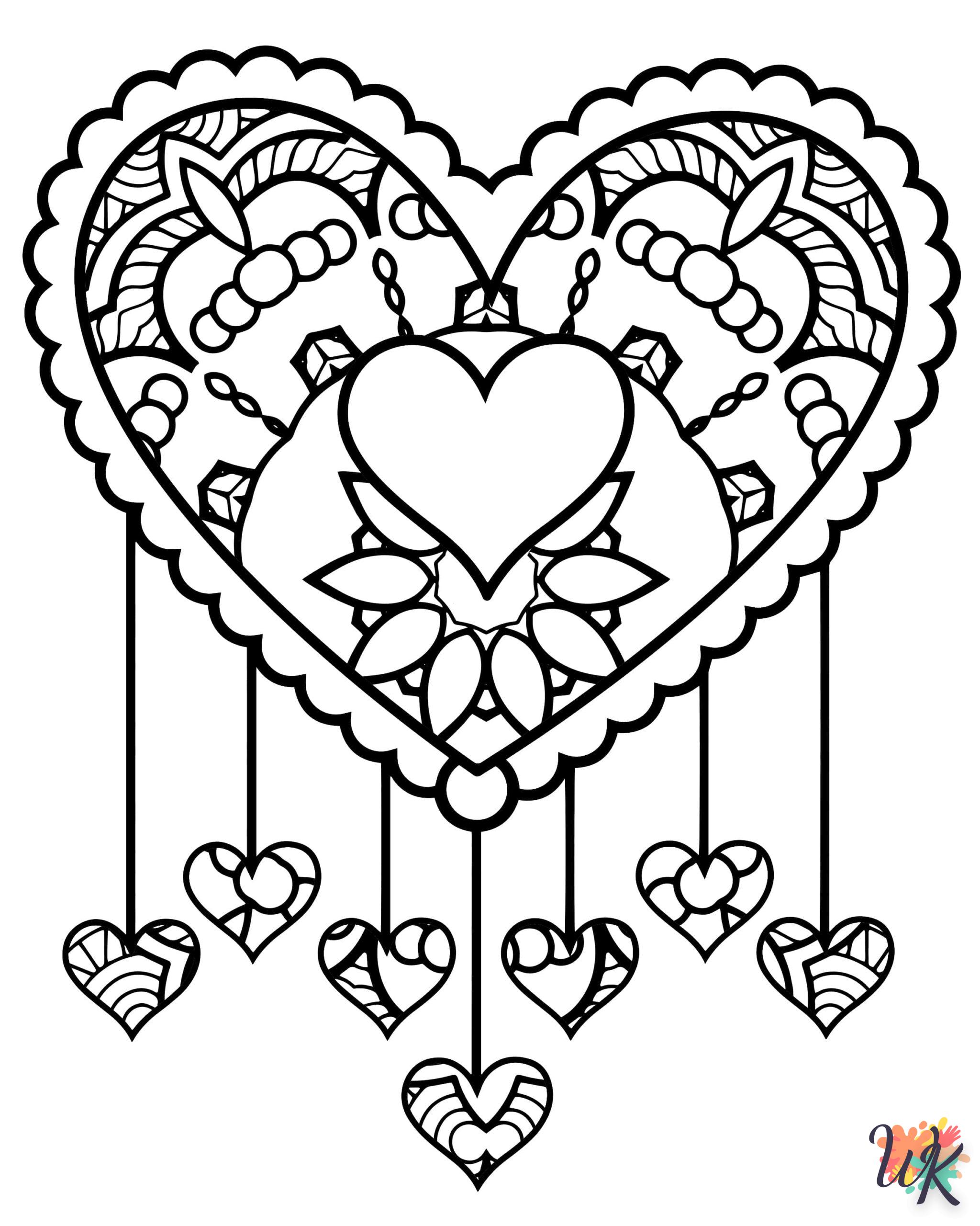 Heart coloring page for a 7 year old child to print 1