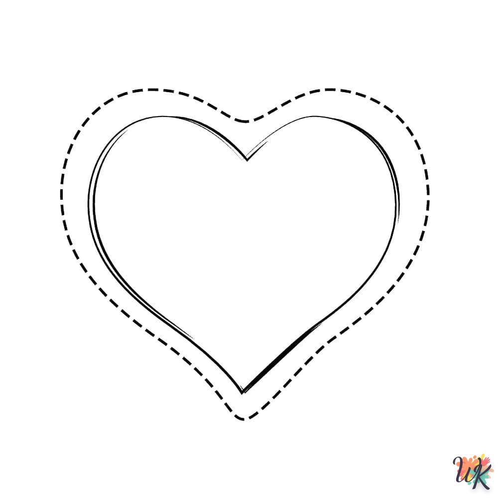Heart coloring page for a 7 year old child to print 2