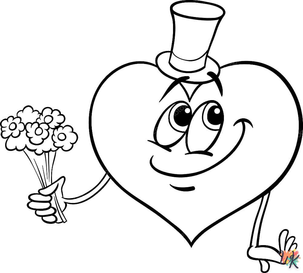 Heart coloring page for a 6 year old child to print 1