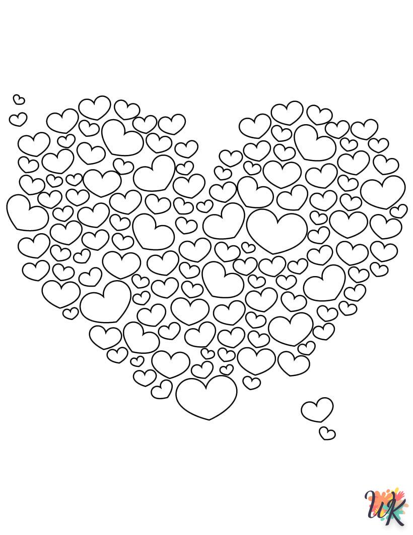 Heart coloring page to print for 3 year olds 2