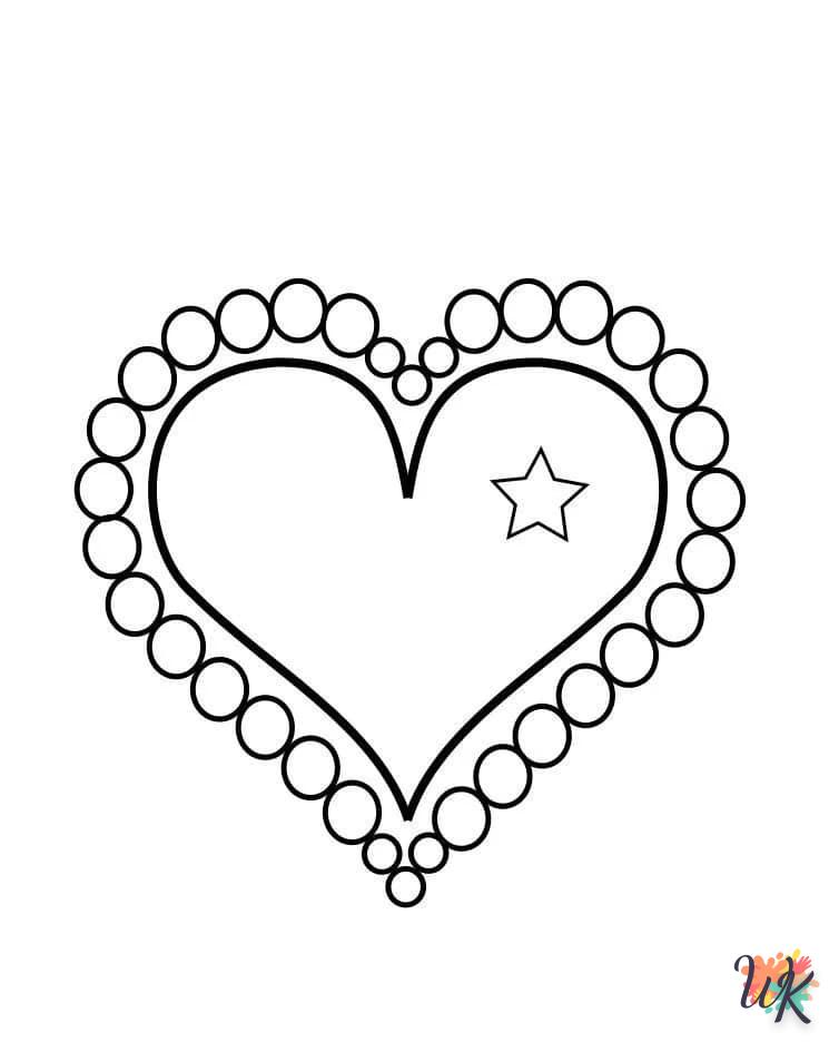 Heart coloring page to print free pdf 2