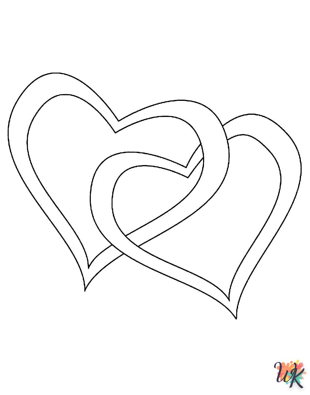 Heart coloring and cutting to print free 2