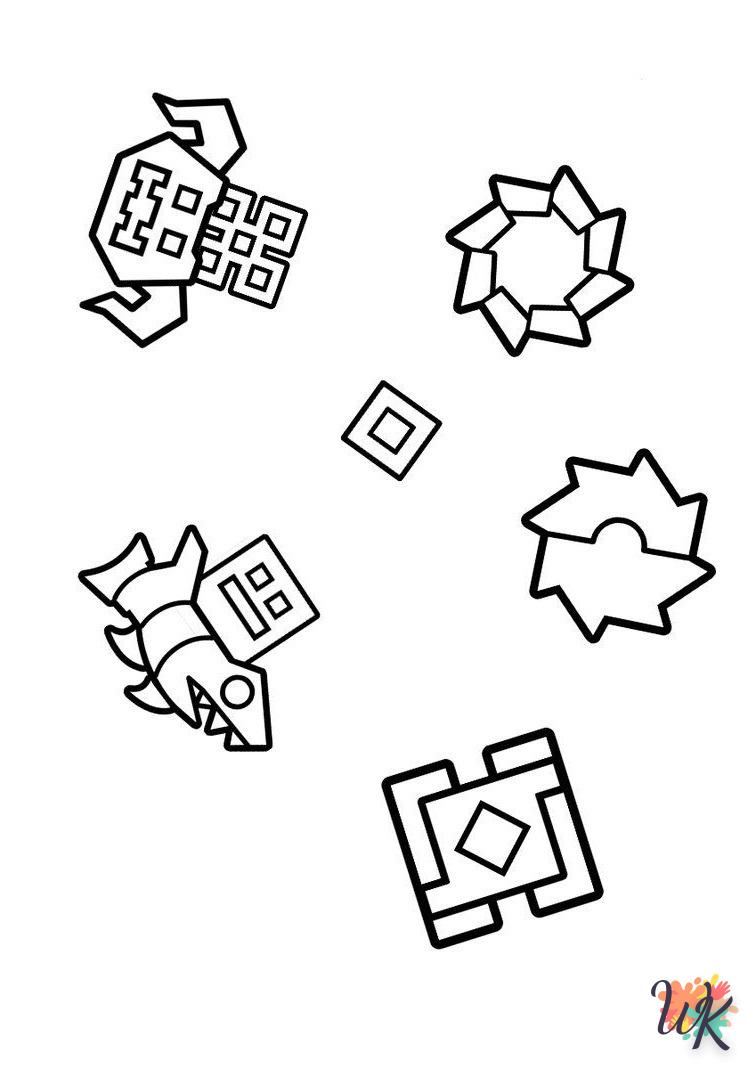 coloriage Geometry Dash  à imprimer pour enfant de 6 ans