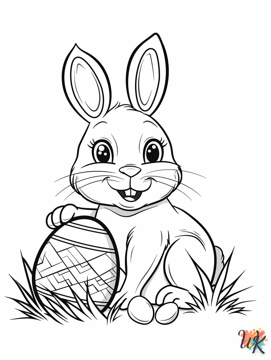 coloriage Lapin de Pâques  enfant 8 ans a imprimer