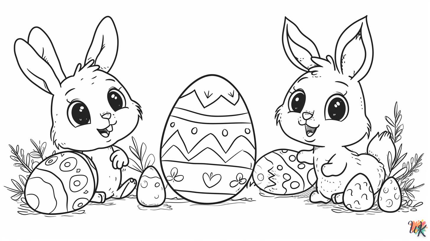 coloriage Lapin de Pâques  à imprimer pour enfant de 3 ans