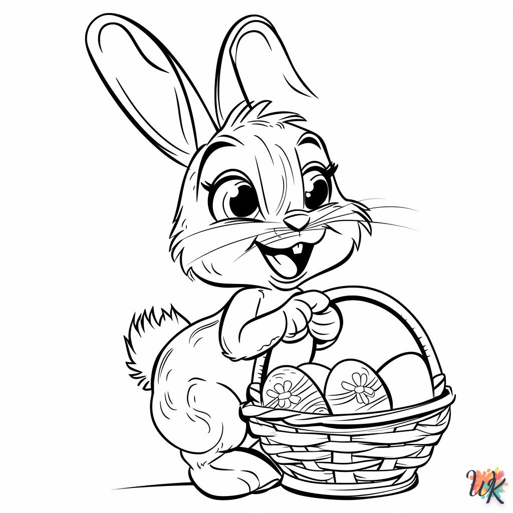 coloriage Lapin de Pâques  enfant 3 ans a imprimer