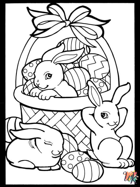 coloriage Lapin de Pâques  a dessiner en ligne