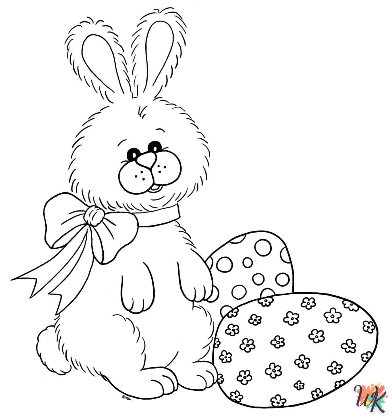 coloriage Lapin de Pâques  enfant 8 ans a imprimer 1