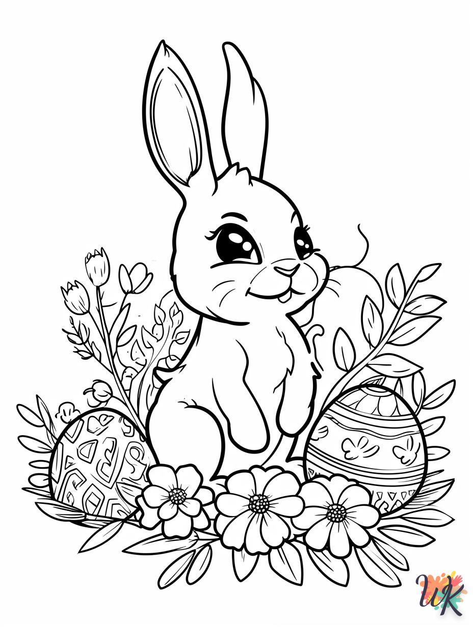 imprimer coloriage Lapin de Pâques  pour enfant