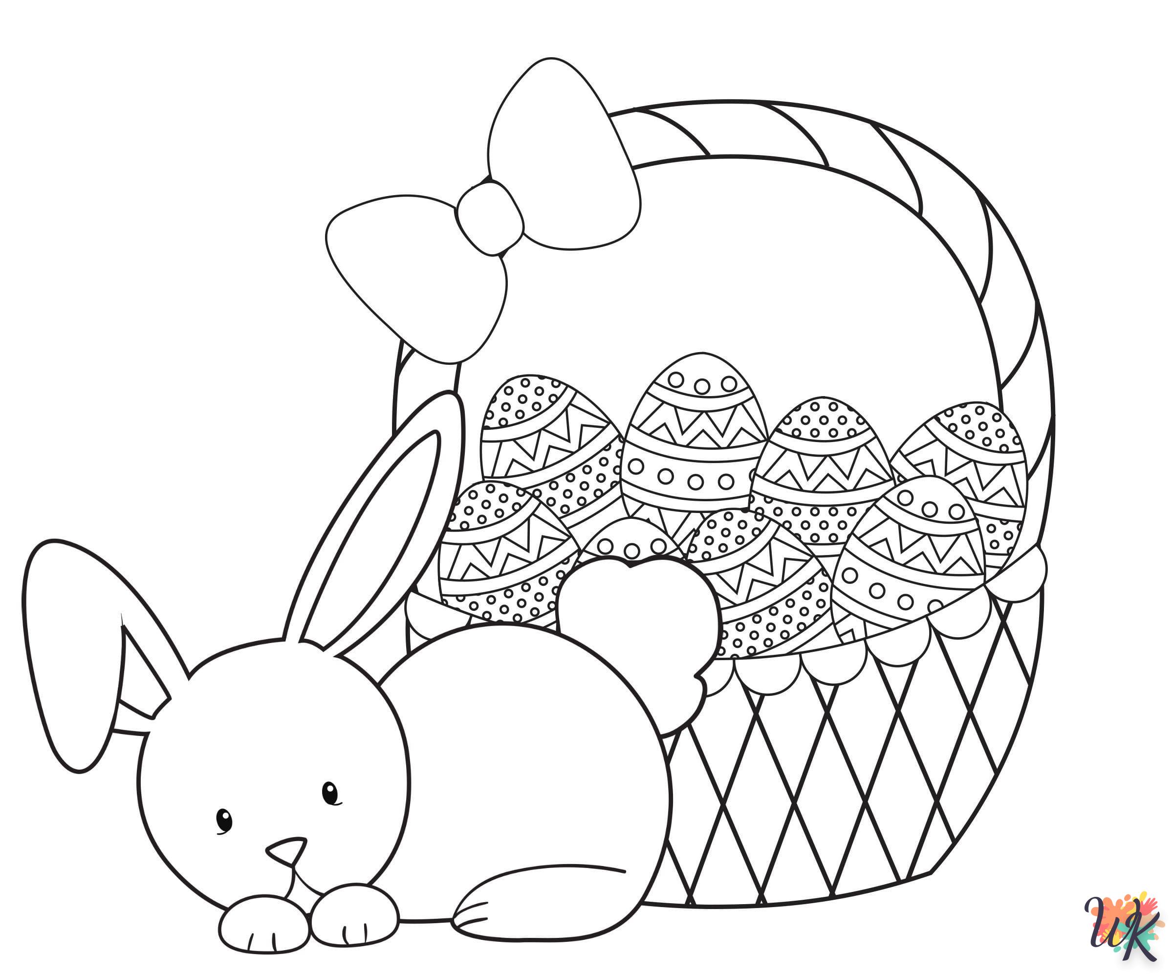 coloriage Lapin de Pâques  à imprimer pour enfant de 12 ans