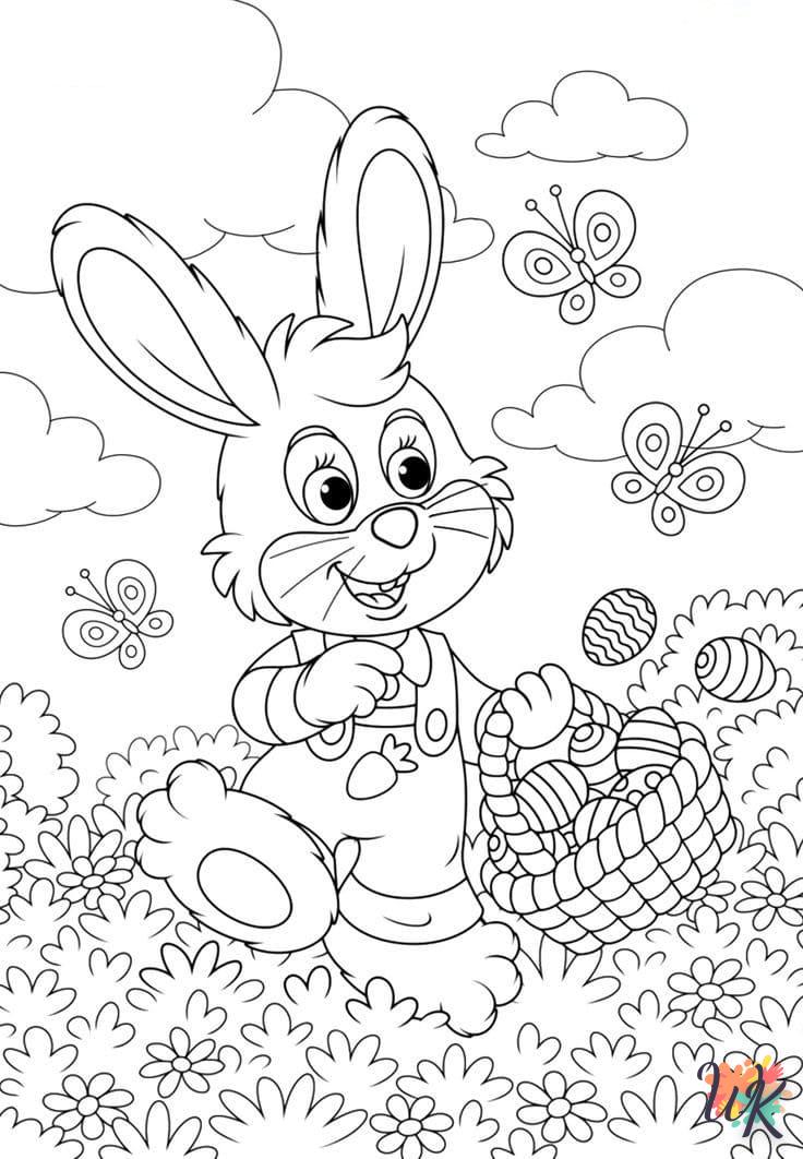 coloriage Lapin de Pâques  a colorier en ligne gratuitement