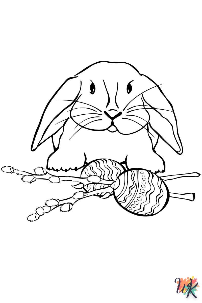 coloriage Lapin de Pâques  a imprimer enfant 6 ans