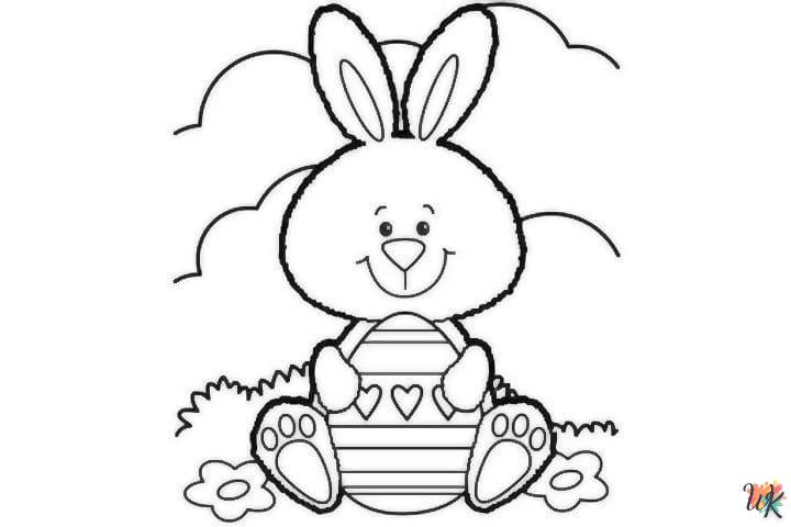 coloriage Lapin de Pâques  pour enfant de 7 ans