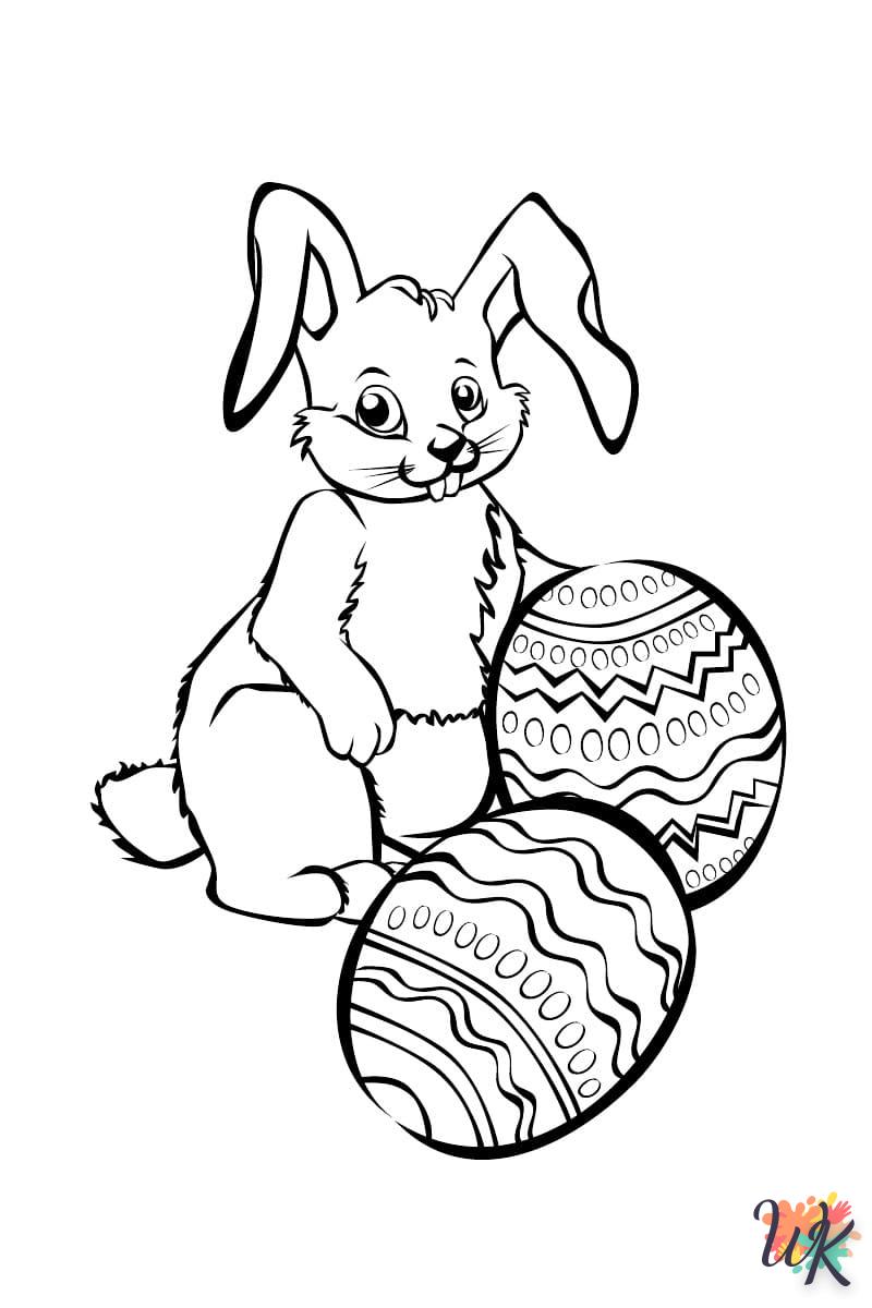 coloriage Lapin de Pâques  pour enfant de 3 ans