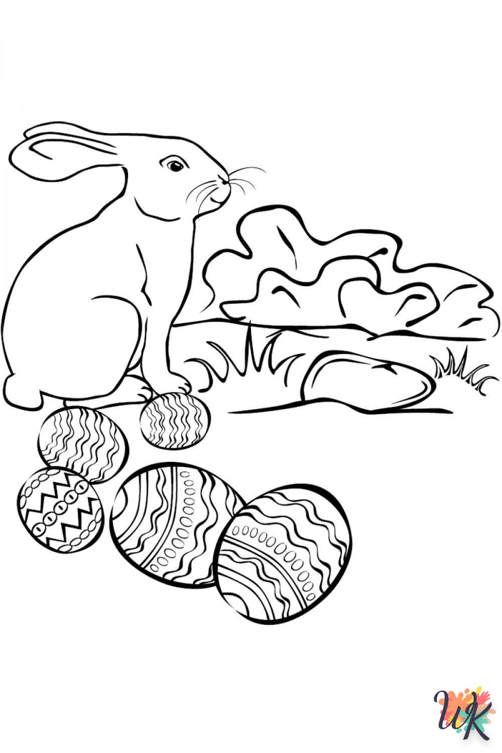 coloriage Lapin de Pâques  enfant 2 ans a imprimer