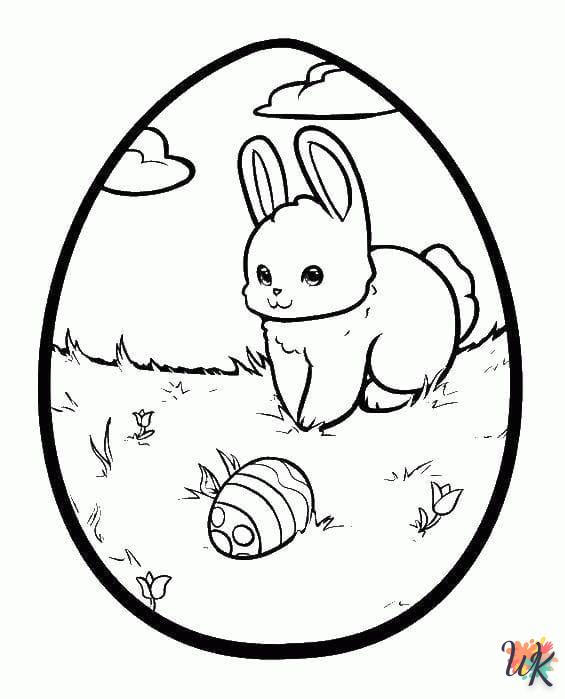 coloriage Lapin de Pâques  enfant 8 ans a imprimer 2