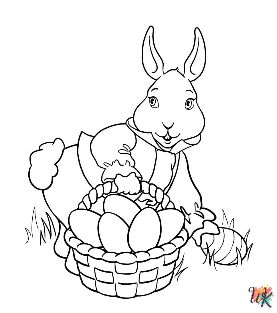 coloriage Lapin de Pâques  gratuit pour enfants