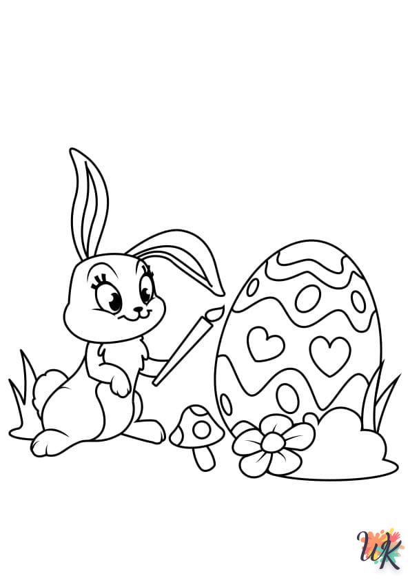 coloriage Lapin de Pâques  pour enfant de à imprimer