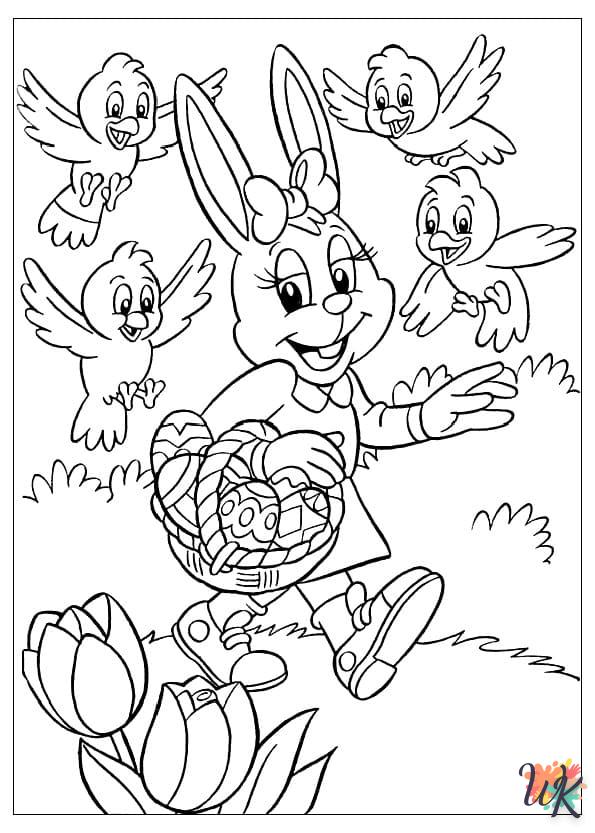 coloriage Lapin de Pâques  à imprimer pdf