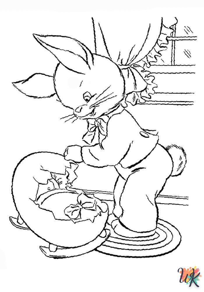 coloriage Lapin de Pâques  à imprimer pour enfant de 12 ans 1