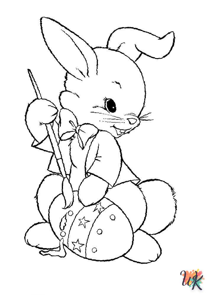 imprimer coloriage Lapin de Pâques  pour enfant 1