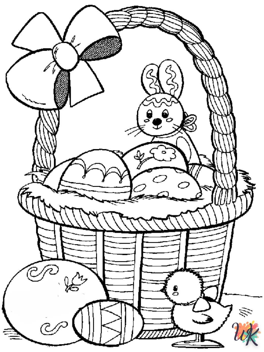 coloriage Lapin de Pâques  a imprimer gratuitement 1