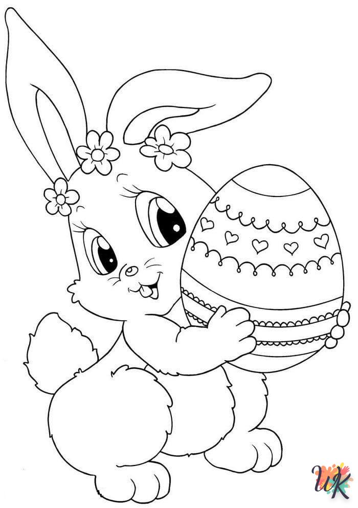 coloriage Lapin de Pâques  gratuit pour enfants 1