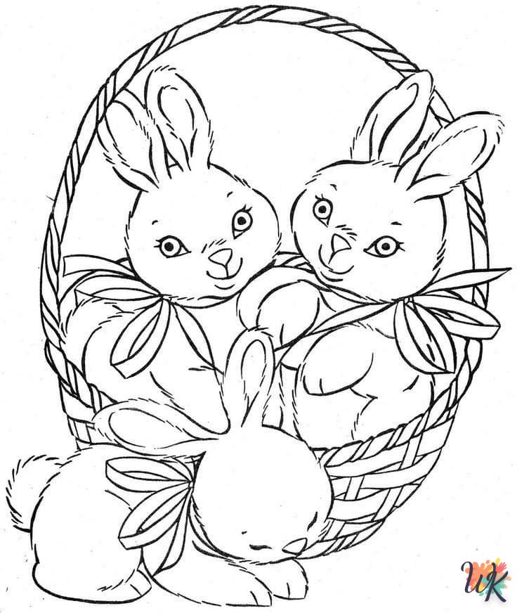 coloriage Lapin de Pâques  et découpage à imprimer 1