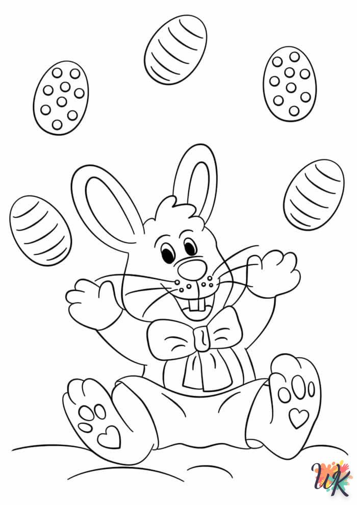 coloriage Lapin de Pâques  gratuit pour enfants 2