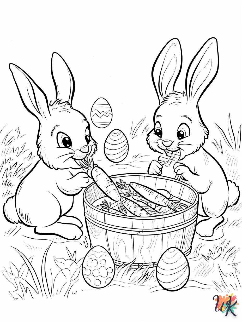 coloriage Lapin de Pâques  en ligne pour bebe de 2 ans