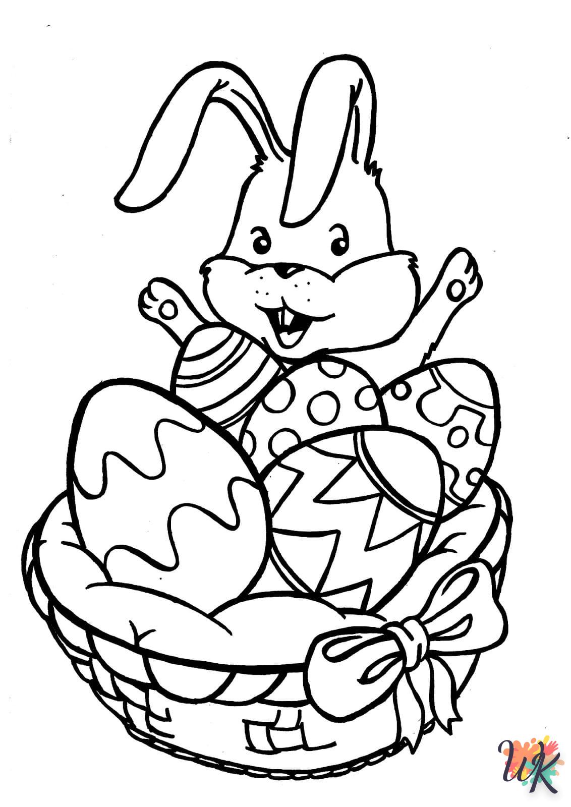 coloriage Lapin de Pâques  enfant 2 ans a imprimer 1