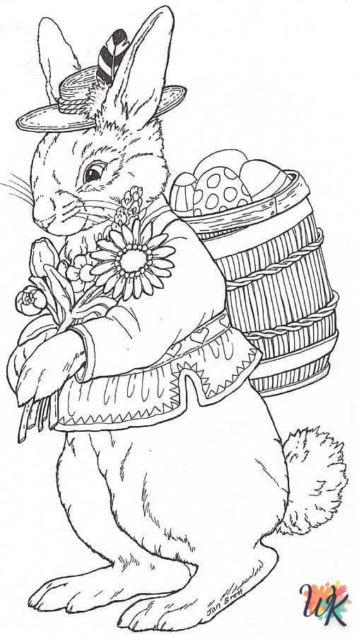 coloriage Lapin de Pâques  gratuit a imprimer 2