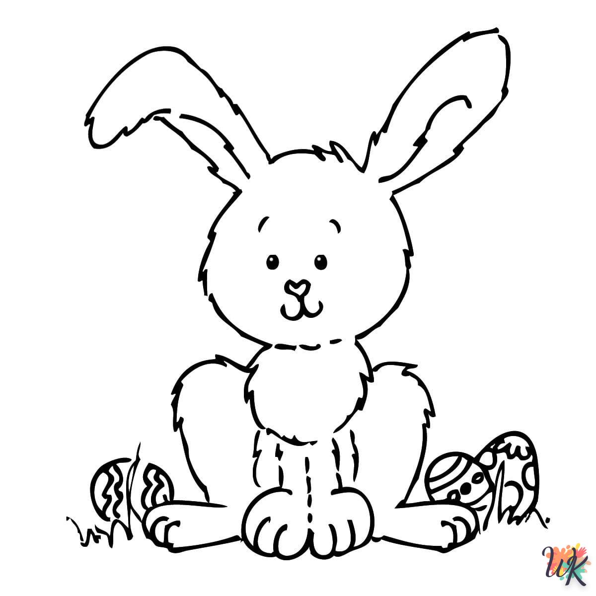 coloriage Lapin de Pâques  enfant a imprimer