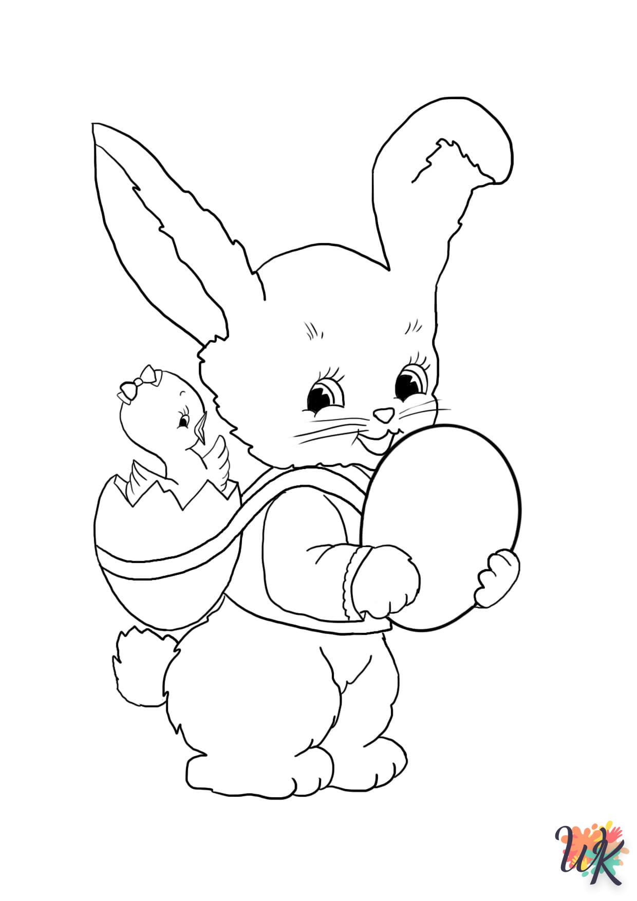 coloriage Lapin de Pâques  en ligne a colorier