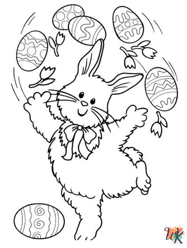 coloriage Lapin de Pâques  à imprimer pdf gratuit